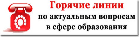 Горячая линия по актуальным вопросам в сфере образования